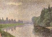 Albert Dubois-Pillet The Marne at Dawn oil painting